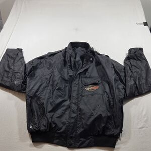 Horizon CORVETTE JACKET Men's Black Bomber Jacket with Embroidered Logo